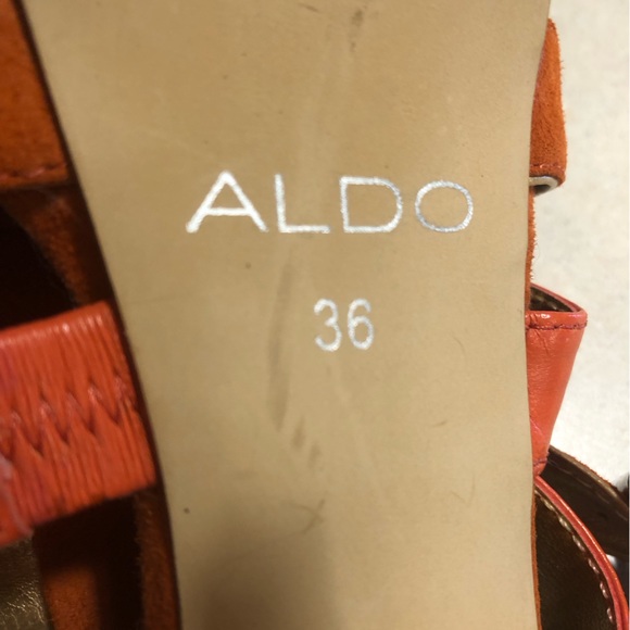 3/20$ Orange Aldo Pumps Size 36 ( Fits a US 7** ) - Picture 5 of 6